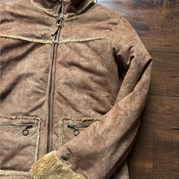 Faux Shearling Brown Jacket - Picture 3 of 5